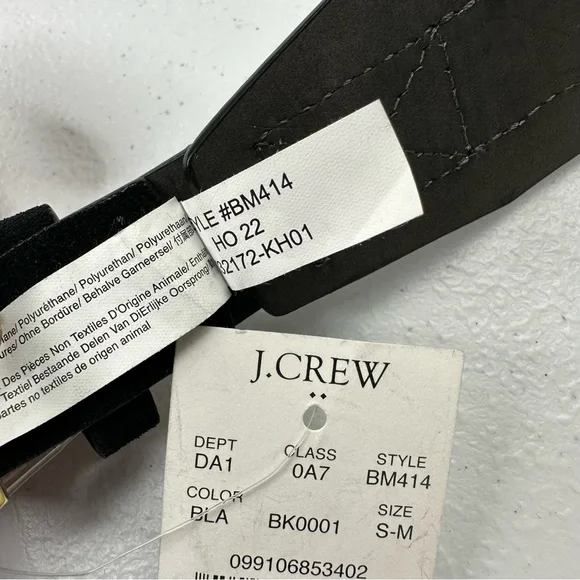 NWT J. Crew Sueded Black Belt S/M 30”-35” jcrew - Picture 6 of 7